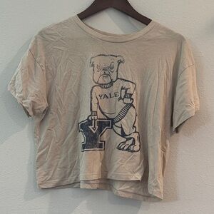 Yale Graphic Women's Tan Crop Top